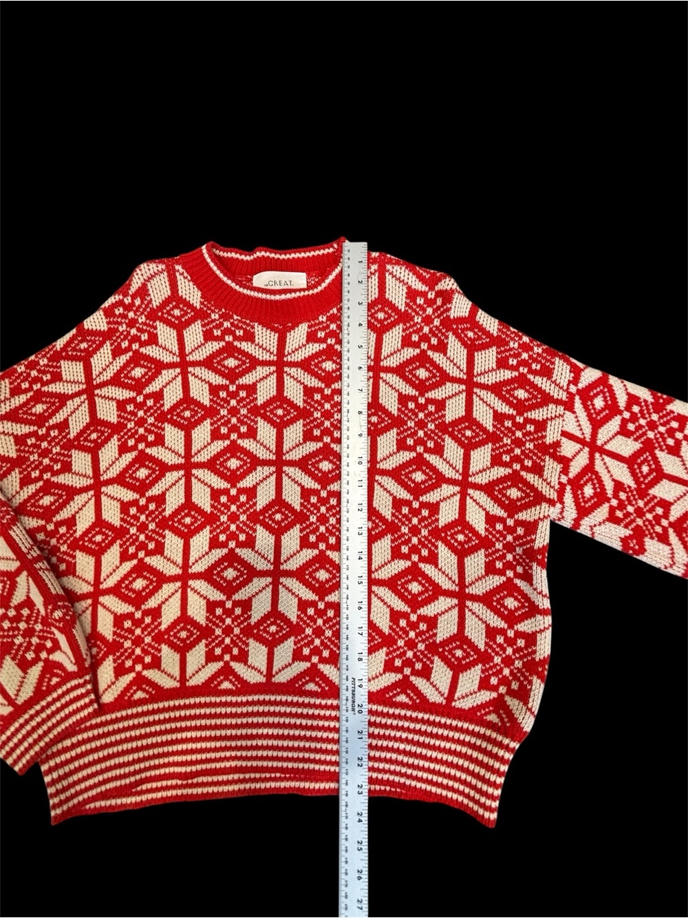 THE GREAT. snowflake pullover sweater in alpine spice Size 2: US M (8–10) - Picture 7 of 12